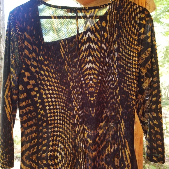 Asymmetrical Midi Dress Betty Barclay Collection Large Wild Pattern Brown Black - Picture 3 of 8